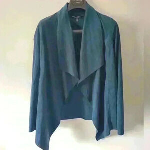 Meg & Margot teal faux  suede jacket size small